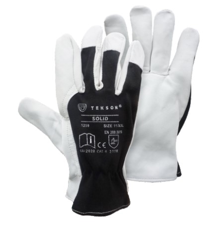 Rękawice Robocze TEKSON SOLID – Skóra Kozia Licowa i Dżersej (Rozmiary 8-11)